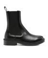 Alexander Mcqueen Calf Leather Chelsea Float Boots In Black