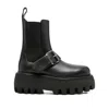 Alexander Mcqueen Ankle Boots With Buckle And Chunky Sole In Black