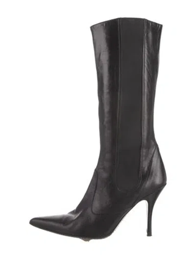 Pre-owned Alexander Mcqueen Leather Boots In Black
