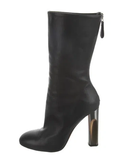 Pre-owned Alexander Mcqueen Leather Boots In Black