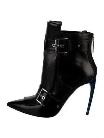 Pre-owned Alexander Mcqueen Leather Boots In Black