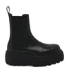 Alexander Mcqueen Black Glossy Leather Ankle Boots With Tank Sole In Black