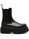 Alexander Mcqueen Leather Boots In Black