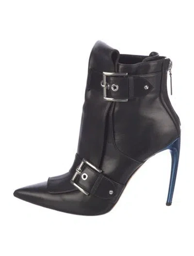 Pre-owned Alexander Mcqueen Leather Boots In Blue