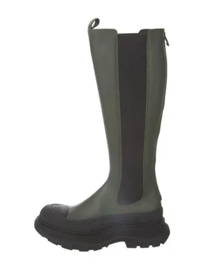 Pre-owned Alexander Mcqueen Leather Boots In Green