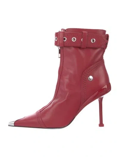 Pre-owned Alexander Mcqueen Leather Boots In Red
