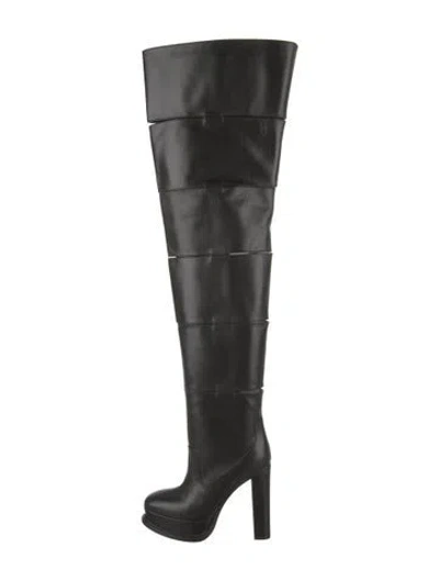 Pre-owned Alexander Mcqueen Leather Boots W/ Tags In Black