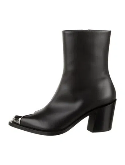 Pre-owned Alexander Mcqueen Leather Boots W/ Tags In Black