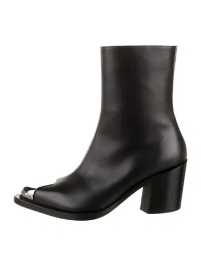Pre-owned Alexander Mcqueen Leather Boots W/ Tags In Black