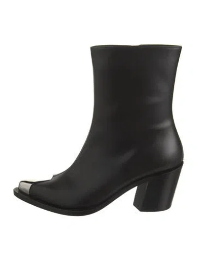 Pre-owned Alexander Mcqueen Leather Boots W/ Tags In Black