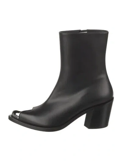 Pre-owned Alexander Mcqueen Leather Boots W/ Tags In Black