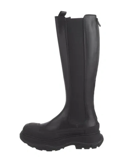 Pre-owned Alexander Mcqueen Leather Boots W/ Tags In Black