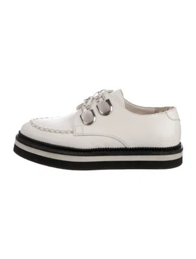 Pre-owned Alexander Mcqueen Leather Braided Accents Oxfords In White