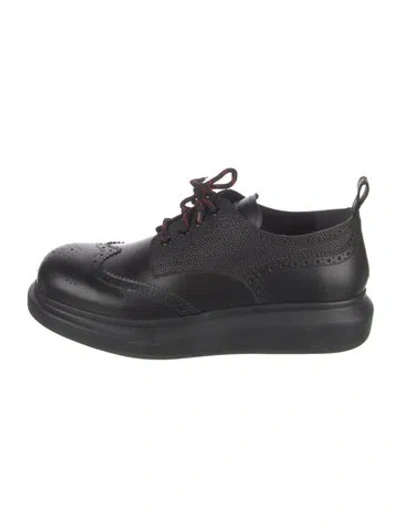 Pre-owned Alexander Mcqueen Leather Brogues In Black