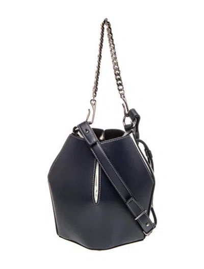Pre-owned Alexander Mcqueen Leather Bucket Bag In Blue