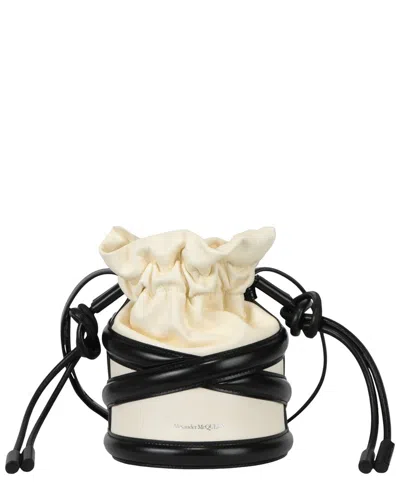 Alexander Mcqueen Leather Bucket Bag In White