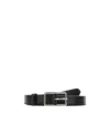 Alexander Mcqueen Leather Buckle Belt In Black