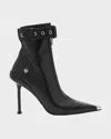 Alexander Mcqueen Alexander Mc Queen Black Slash Biker Boot In Blackblacksilver