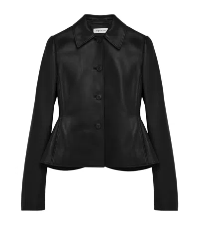 Alexander Mcqueen Leather Button-up Shirt In Black