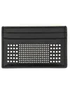 Alexander Mcqueen Black Card-holder With Silver-finished Studs In Leather Man