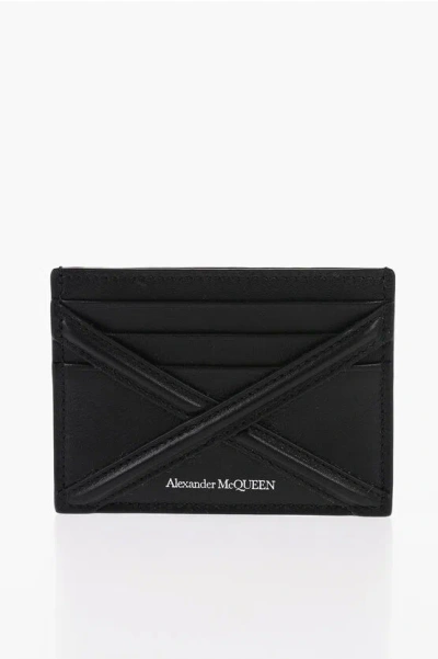 Alexander Mcqueen Leather Card Holder In Black