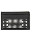 Alexander Mcqueen Rectangular Studded Leather Card Case In Black
