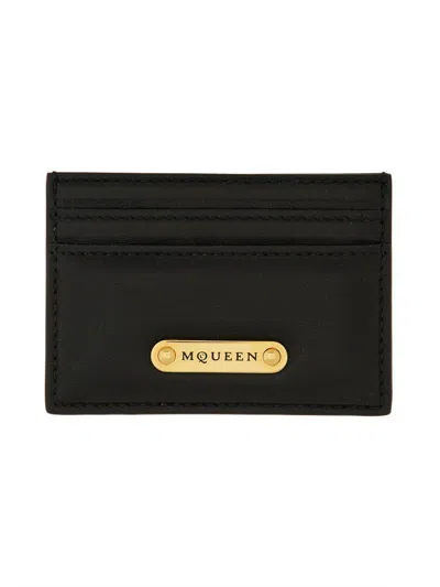 Alexander Mcqueen Leather Card Holder In Black