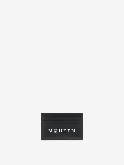 Alexander Mcqueen Leather Card Holder In Black