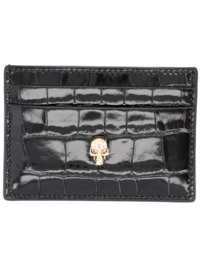 Alexander Mcqueen Leather Card Holder In Black
