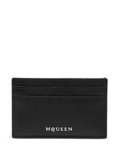 Alexander Mcqueen Leather Card Holder In Black