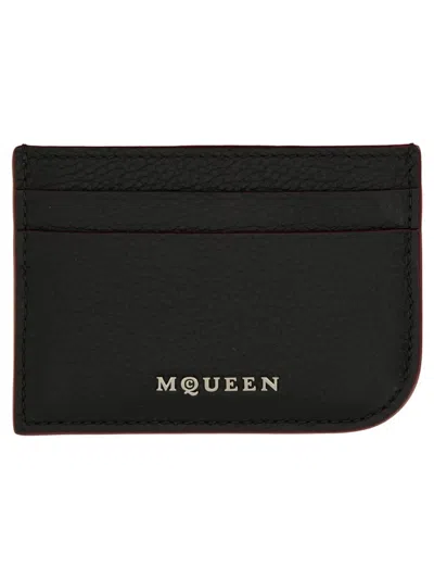 Alexander Mcqueen Leather Card Holder In Black