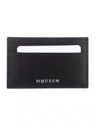Pre-owned Alexander Mcqueen Leather Card Holder In Black