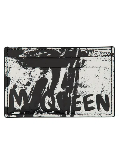 Alexander Mcqueen Leather Card Holder In Black