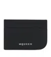 Alexander Mcqueen Sling Logo Plaque Card Holder In Black