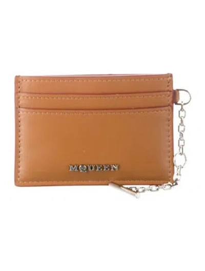 Pre-owned Alexander Mcqueen Leather Card Holder In Brown