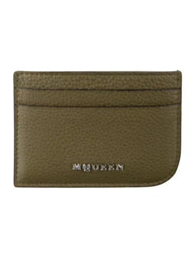 Pre-owned Alexander Mcqueen Leather Card Holder In Green