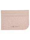 Alexander Mcqueen Leather Card Holder In Neutral