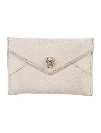 Pre-owned Alexander Mcqueen Leather Card Holder In Neutrals