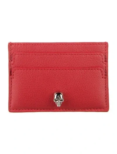 Pre-owned Alexander Mcqueen Leather Card Holder In Red