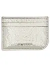 Alexander Mcqueen Leather Card Holder In Silver