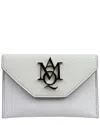 Alexander Mcqueen Leather Card Holder In Gray