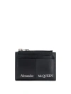 ALEXANDER MCQUEEN LEATHER CARD HOLDER WITH LOGO PRINT