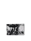 ALEXANDER MCQUEEN LEATHER CARD HOLDER WITH MCQUEEN GRAFFITI LOGO