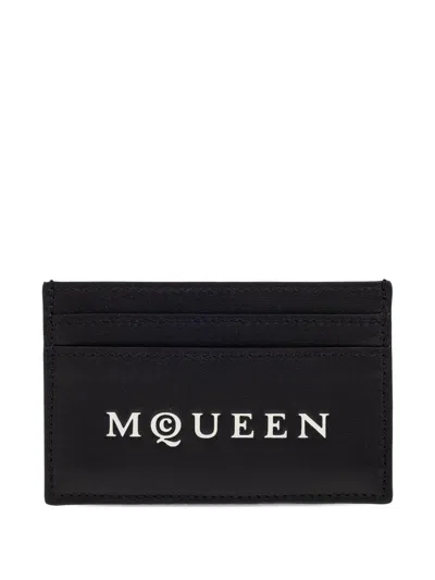 ALEXANDER MCQUEEN Leather card holder with print ALEXANDER McQUEEN