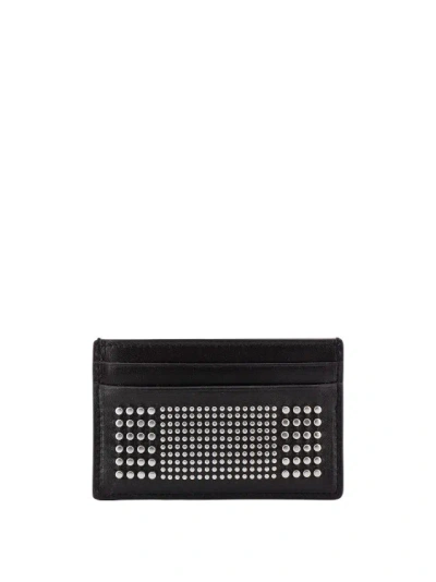 Alexander Mcqueen Leather Card Holder With Studs In Black