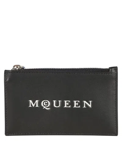 Alexander Mcqueen Leather Cardholder Wallet In Black