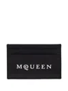 Alexander Mcqueen Leather Cardholder With Print In Black