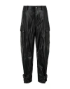 Alexander Mcqueen Leather Cargo Pants Man Pants Black Size 34 Cowhide In Black