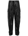 Alexander Mcqueen Leather Cargo Pants Man Pants Black Size 34 Cowhide