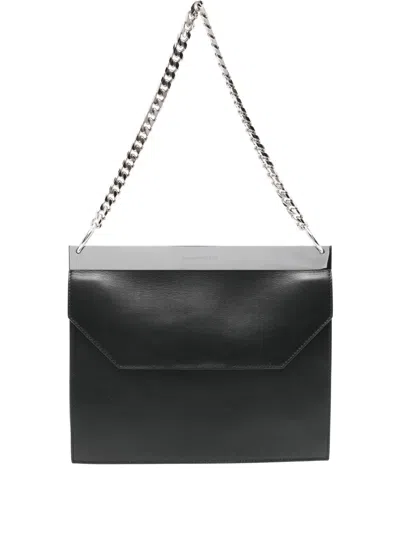 Pre-owned Alexander Mcqueen Leather Chain Bag In Black